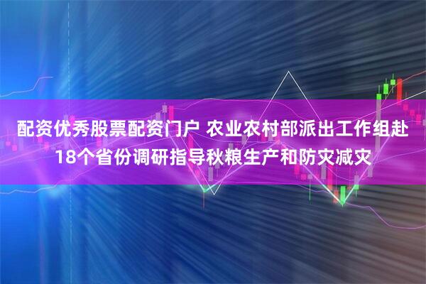 配资优秀股票配资门户 农业农村部派出工作组赴18个省份调研指导秋粮生产和防灾减灾